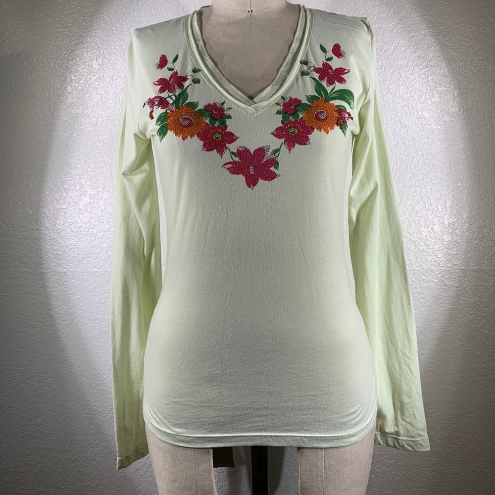 Whitley by Johnny Was Long Sleeve Tee S NWOT